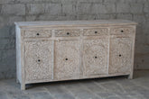 Mandala Hand Carved Solid Wooden Sideboard Buffet 182x92x42cm MAN0133  -
